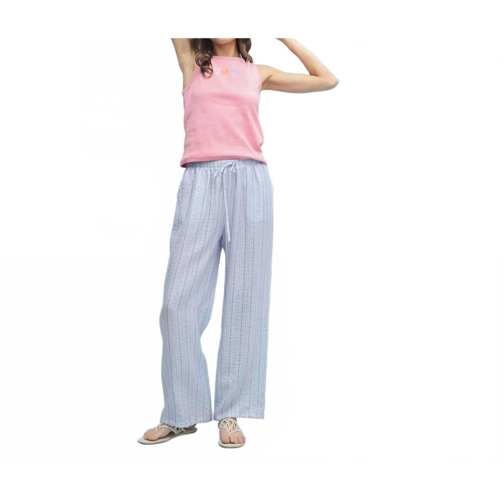 NEW WISHLIST palazzo printed pant in blue combo